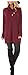 ETCYY Women's Long Sleeve Pullover Sweatshirt Button Cowl Neck Casual Tunic Tops,Wine,X-Large