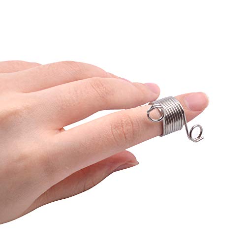 Jdesun 8 Pack Stainless Steel Yarn Guide Finger Ring Holder Knitting Thimble for Crochet Knitting Crafts Accessories Tool,2 Sizes