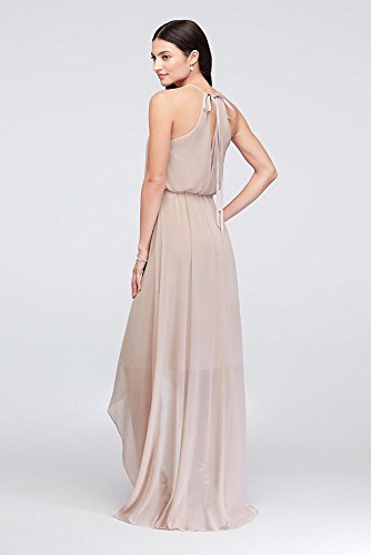 chiffon halter bridesmaid dress