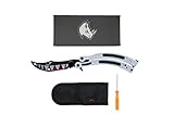 Rhingo Training Butterfly Knife Balisong Dull Unsharpened Blade (White Bomber Shark)