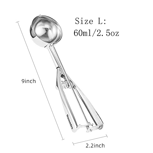 Mavondra Ice Cream Scoop Cookie Scoops Stainless Steel Trigger Release Scooper Fruit Tablespoon