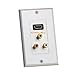 Cmple - HDMI with 3RCA Jack Composite Combo Wall Plate Gold Plated HDMI 3RCA Wall Plate Video Audio Outlet Panel, White