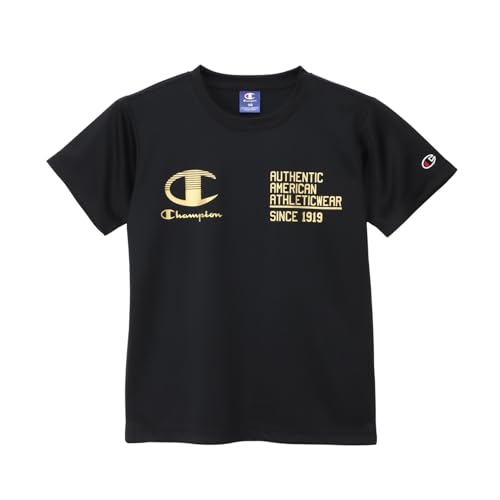[チャンピオン] キッズ 半袖 丸首 UVカット 速乾 ビッグロゴプリント ショートスリーブTシャツ スクールスポーツ CK-DS309-090-140