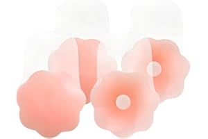 FurttBlem Silicone Breast Lift Pasties, 10 cm Flower Shape, 2 Pairs, Nude