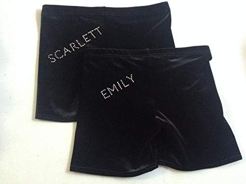 Personalised 4 way stretch Velour Gymnastics Shorts girls
