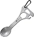 COLUMBIA RIVER KNIFE & TOOL CRKT Eat'N Tool Outdoor Spork Multitool: Durable and Lightweight, for Camping, Hiking, Backpacking and Outdoors Activities, Extra Large, Silver, Carabiner 9110C