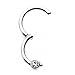 Pierced Owl 16GA CZ Crystal Centered Stainless Steel Septum Nostril Lip Cartilage Hinged Segment Ring (5/16