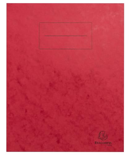 Exacompta - Ref. 32125E - Karton mit 100 Heftschoner 17 x 22 cm aus echtem Glanzkarton mit Beschriftungsfeld - Ideal für Schule, Hochschule, Universitäten - Farbe Rot