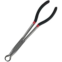 Spark Plug Pliers, Long Reach Hose Grip 11 Inches Ring Nose Pliers, Diameter Offset Boot Removal Tool With Serrated Jaws for 