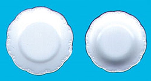 Dollhouse Miniature 1:12 Scale Chrysnbon Set of 24 Soup Bowls and Plates