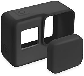 FINENIC GoPro Hero 7(Black)/6/5 Lens Protector case Accessories, Silicone Protective Cover Case and Lens Cap Protector Cover for Gopro Hero 5/6/7 Action Camera (Black)