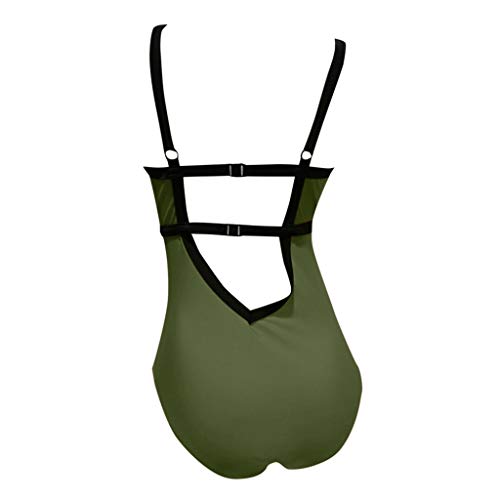 Maternity Tankini, Plus Size Women's Pregnant Solid Color Swimsuit Solid Strappy Swimsuit Bikinis Halter Pregnant V Neck Backless Beachwear lkoezi (S, Green) - Thumbnail 6
