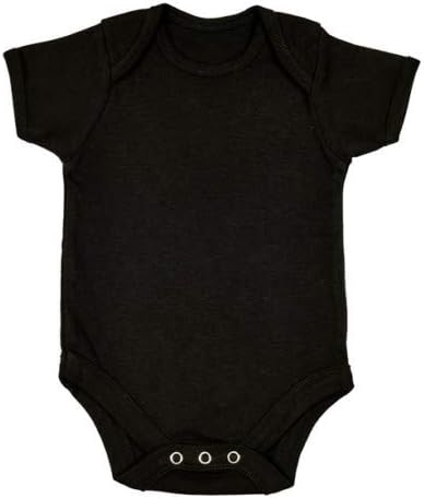 Plain Baby Grow Bodysuit Vest Boys Girls Black White Short Sleeve 100% Cotton