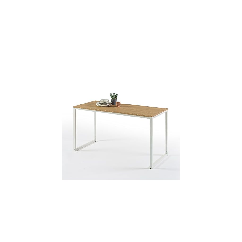 ZINUS Jennifer 55 Inch White Frame Desk / Computer Workstation / Office Desk / Dining Table