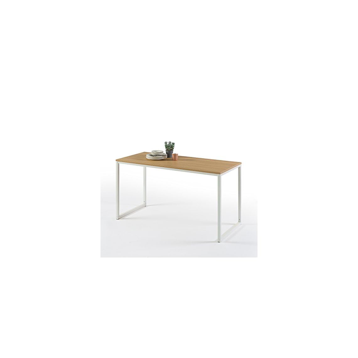 ZINUS Jennifer 55 Inch White Frame Desk / Computer Workstation / Office