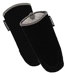 Cuisinart Silicone Oven Mitts Gloves - Heat Resistant up to 500 F, Handle Hot Oven Cooking Items Safely - Soft Insulated Deep Pockets, Non-Slip Grip and Convenient Hanging Loop – Jet Black, 2pk