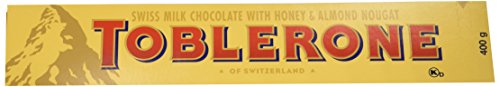 Toblerone Swiss Milk Chocolate with Honey and Almond Nougat, 14.1-Ounce Bars (Pack of 4)