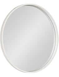 Kate and Laurel Travis Round Wood Accent Wall Mirror, 25.6