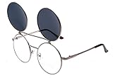 GAMT 80'S Retro Goggles Flip Up Round Sunglasses