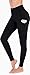 Lingswallow High Waist Yoga Pants – Yoga Pants with Pockets for Women Workout Running, 4 Ways Stretch Yoga Leggings(Black,X-Large)thumb 1