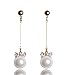 MISASHA Celebrity Designer Faux Imitation Pearl Bowtie Studs Earrings