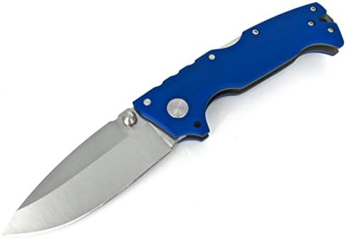 Demko Knives AD-10+P Lockback Folder Drop Point Knife Contoured Blue G-10 Scales