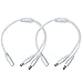 2Pack White 1 Male to 2 Female Way DC Power Splitter Cable Barrel Plug 5.5x2.1mm for CCTV Cameras LED Light Strip and more primary