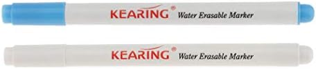 Morning May 2 Pcs Water Soluble Trick Marker Pen for Textiles Fabric Sewing Blue White