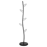 SONGMICS Coat Hat Rack with 5 Unique Leaf Hooks, Tree-Inspired Design, Modern Style, Corner Hall Tree Hanger for Entryway, Hallway, for Clothing, Hats, Bags, Matte Black URCR27B