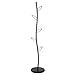 SONGMICS Coat Hat Rack with 5 Unique Leaf Hooks, Tree-Inspired Design, Modern Style, Corner Hall Tree Hanger for Entryway, Hallway, for Clothing, Hats, Bags, Matte Black URCR27B