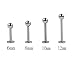 CrazyPiercing 10PCS 16G Stainless Steel 3mm Ball Labret Monroe Lip Ring/Tragus/Helix Earring Stud Barbell Body Piercing Jewelry (10mm)
