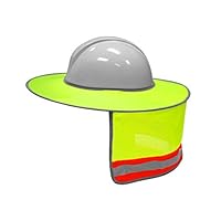 XIAKE Hard Hat Sun Shield Full Brim Mesh Sunshade High Visibility (1 Pack,Yellow)