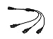 Eonvic IEC 320 C14 Male to 3 x C13 Female Y Splitter Power Cable 2ft/60cm