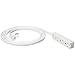 AmazonBasics Indoor 3 Prong Extension Power Cord Strip - Flat Plug, Grounded, 12 Foot, Pack of 2, White