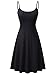 VETIOR Women's Sleeveless Adjustable Strappy Flared Midi Skater Dress Large Black