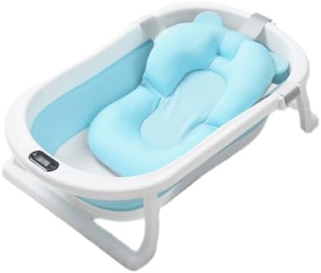 Babyhug Foldable Bath Tub with Printed Cushion - Blue