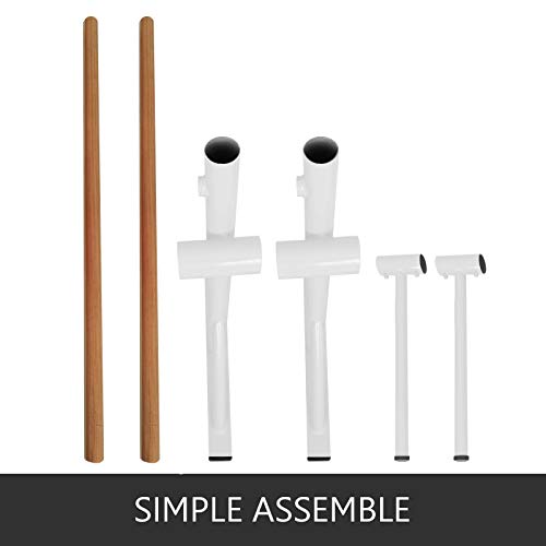 Popsport Ballet Barre 4/5FT Double Portable Freestanding Ballet Bar Heavy Duty Dancing Stretching Barre Portable for Home Dance Barre Fitness Ballet Bar (White, 5FT)