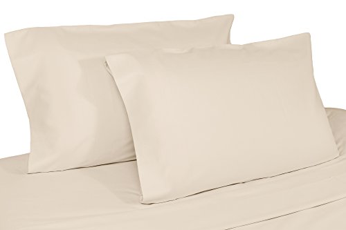 Whisper Organics 100% Organic Cotton Bed Sheet Set, 400 Thread Count - GOTS Certified (King, Natural)