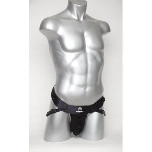 SpareParts Deuce Male(double strap) Harness - Black Size B, - Belt 35'-65', Lower hole 1.5'-1.87' image