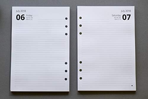 Mid-Year A5 Day per Page Refills 2018-2019 | Custom Start Month (A5 - Starting December (2018))