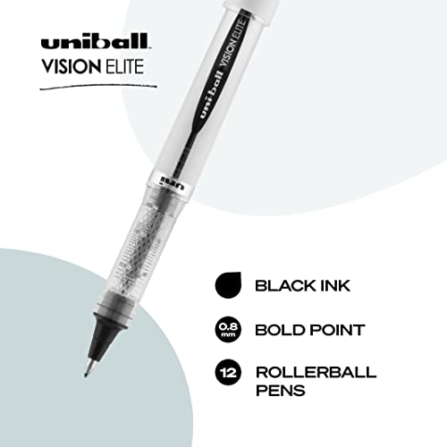 uniball Vision Elite Rollerball Pens with 0.5mm Fine Point Micro Tip