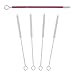 Ram-Pro Straw Brush Cleaner - Set of 4 Natural Long Brushes for Cleaning Drinking Straws, Tumblers, Sippy Cups and More (PVC Coated Handles)