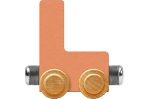 Maple Landmark NameTrain Pastel Letter Car L - Made in USA (Orange)