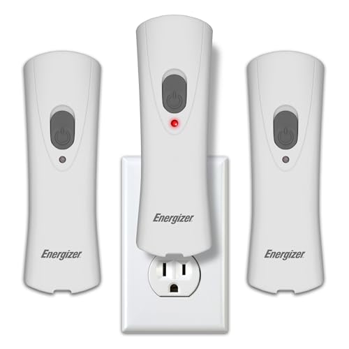 Energizer Auto-On LED Flashlights Rechargeable (3-Pack) for Home Power Failure, Plug in