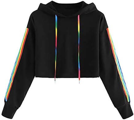 Black hoodie with rainbow stripe Clearance