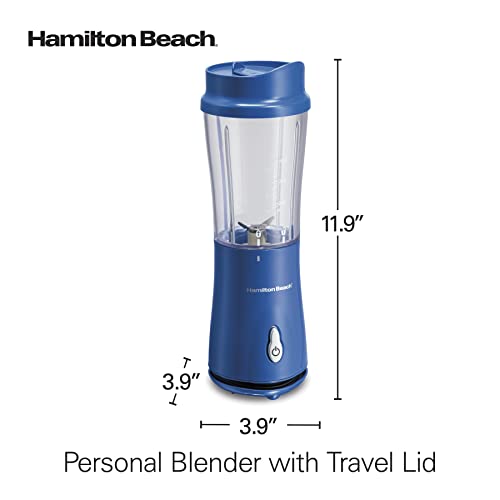 Hamilton Beach Portable Blender for Shakes and Smoothies with 14 Oz BPA Free Travel Cup and Lid