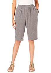 Roaman's Women's Plus Size Soft Knit Bermuda Short