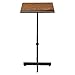 Oklahoma Sound Portable Presentation Series Adjustable Height Lectern Stand 16 Inch x 20 Inch Reading Surface with Book and Paper Stop, Medium Oak
