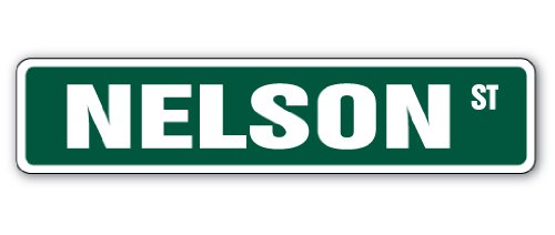 Nelson Street Sign Childrens Name Room Sign | Indoor/Outdoor | 18" Wide