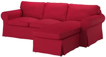 Amazon Com Ikea Ektorp Cover For Sofa With Chaise Nordvalla Red